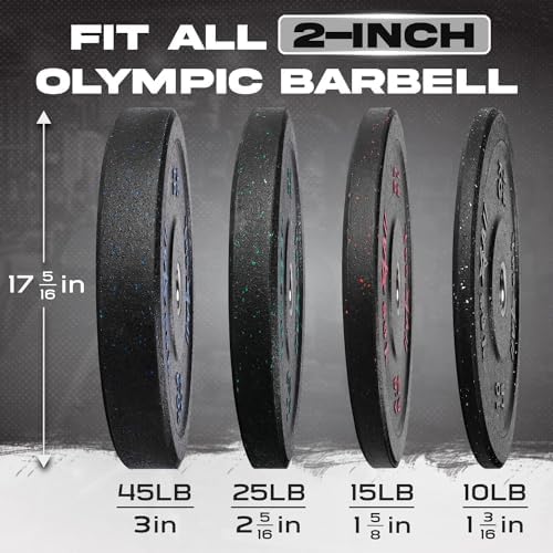 Yes4All 2" Bumper Plate for Weightlifting and StrengthTraining - Less Impact, Absorb Bounce & Shock, Multiple Options