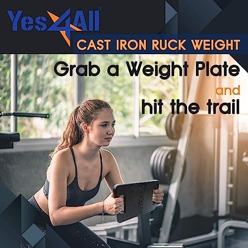 Yes4All Cast Iron Rucking Weight 10 LB for Backpack, Resistance Workout, Hiking Yes4All Cast Iron Rucking Weight 10 LB