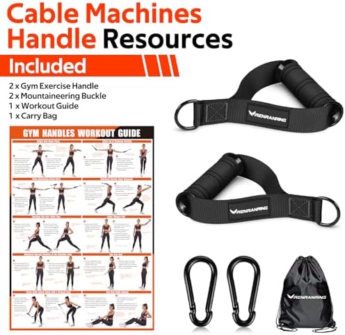 Renranring Replacement Handles for Gym Cable Machines - Strong & Durable Exercise Accessories for Home and Commercial U