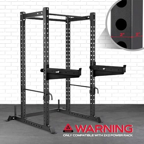 Yes4All Heavy Duty Power Rack J-Hooks & Attachments for 2x2 & 3x3 Power Racks – Ideal for Home Gym Fitness Lovers