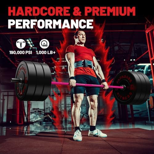 Papababe Olympic Barbell 45lb Weight Bar for Strength Training and Gym Use with 1000lb Weight Capacity Chrome/Zinc Plati