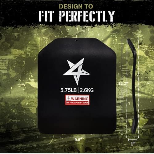 Yes4All Weight Vest Plate for Heavy Workout and Running, Tactical Plate, Curved Ergonomic Design, 5.75/8.75/14/19.75LB P