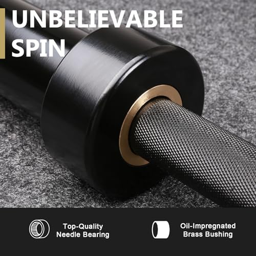 LIONSCOOL Olympic Barbell 7FT for Weightlifting and Powerlifting - 1500lbs Capacity - Strength Training for Squats, Dead