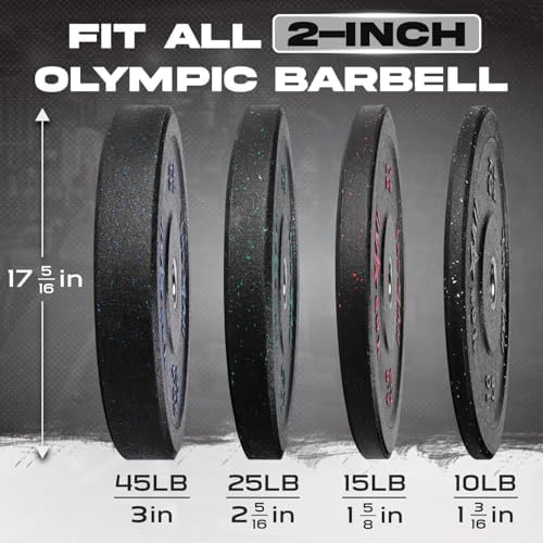 Yes4All 2" Bumper Plate for Weightlifting and StrengthTraining - Less Impact, Absorb Bounce & Shock, Multiple Options