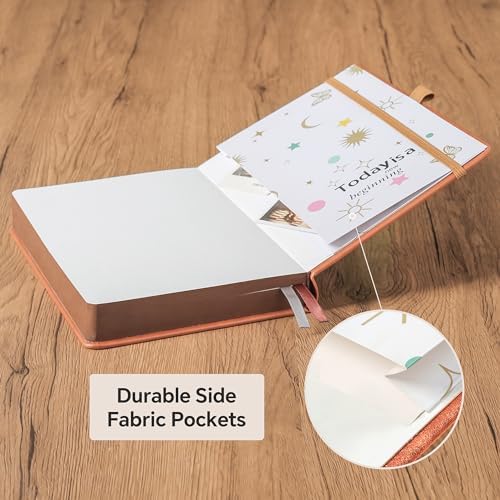 Classic Lined Writing Daily Journal for Men & Women - 360 Pages Hardcover Notebook with Vintage Sun & Moon Design, Blue