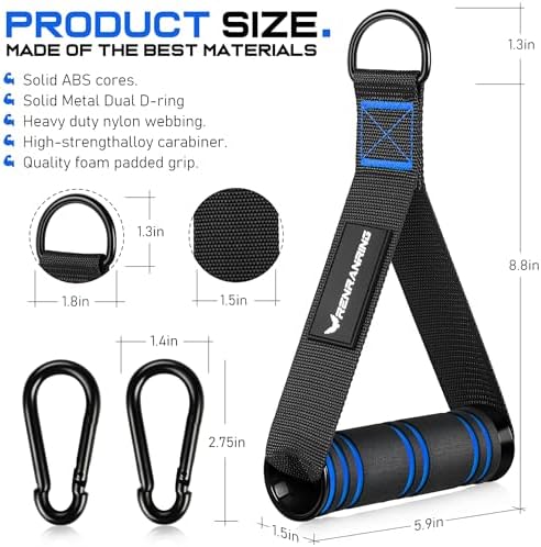 Renranring Replacement Handles for Gym Cable Machines - Strong & Durable Exercise Accessories for Home and Commercial U
