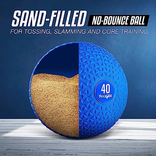 Yes4All Slam Balls, Durable PVC Sand Filled, Core Strengthening Workout Ball for Fitness Enthusiasts at Home Gym