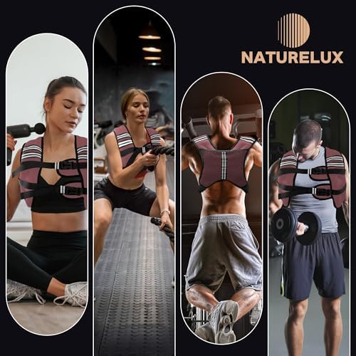 Weighted Vest for Men and Women - 10/15/20lbs - Reflective Stripe - Workout Equipment for Strength Training, Running, Wa