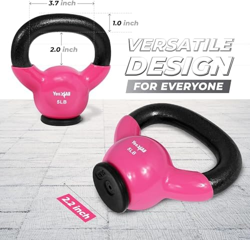 Yes4All Rubber Base Kettlebells for WomenStrength Training (10-65 lbs) Yes4All Kettlebells for Women Fitness Rubber Ba