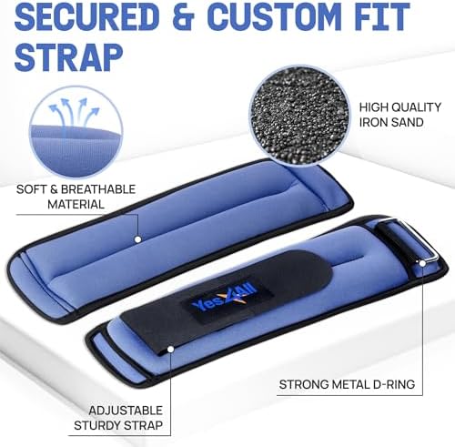 Yes4All Adjustable Wrist & Ankle Weights - Weighted Bands for Fitness Workout, Walking, Jogging and Pilates for Women, M