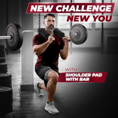 Yes4All Multi Grip Barbell & Cable Attachment - Swiss Bar, American Bar for Greater Range of Motion, Home Gym & Support