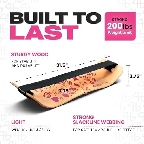 Balance Board for Kids - Wooden Wobble Board - Coordination Training - Perfect for Skateboard, Snowboard, Football, Socc