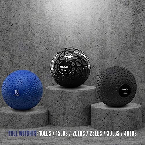 Yes4All Slam Balls, Durable PVC Sand Filled, Core Strengthening Workout Ball for Fitness Enthusiasts at Home Gym