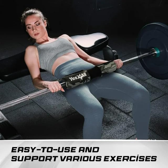 Yes4All Ergonomic Foam Bar Pad - Olympic Barbell Squat Pad - For Weight Lifters - Provides Comfort and Support During Sq