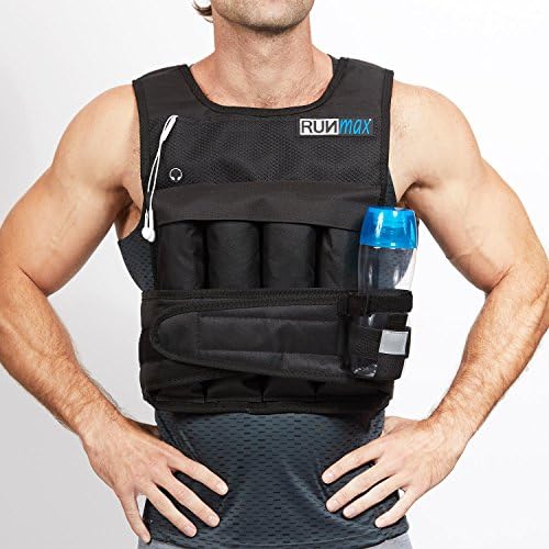 RUNmax Adjustable Weighted Vest for Men and Women 150LBS Max Weight with Shoulder Pads 20LBS Start_weight 150LBS max_wei