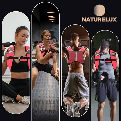 Weighted Vest for Men and Women - 10/15/20lbs - Reflective Stripe - Workout Equipment for Strength Training, Running, Wa