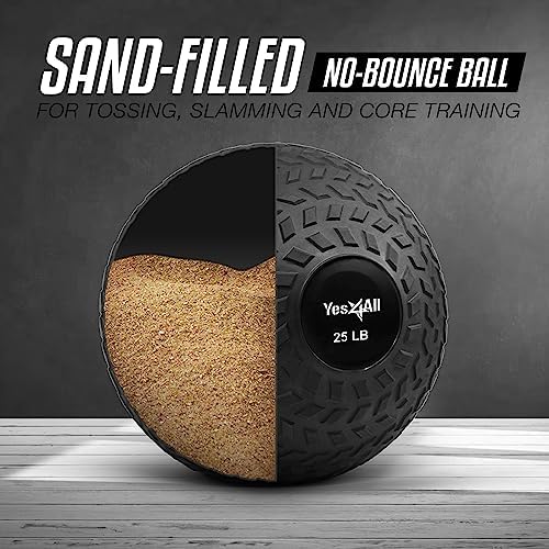 Yes4All Slam Balls, Durable PVC Sand Filled, Core Strengthening Workout Ball for Fitness Enthusiasts at Home Gym