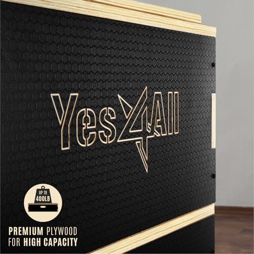 Yes4All 3 In 1 Wooden Plyo Box for Home Jump Training and Outdoor Exercise | Yes4All Plyometric Box Platform: Versatile