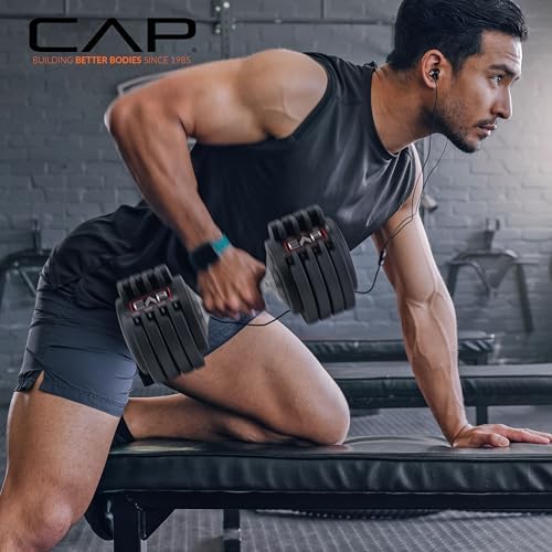 Adjustable Round Dumbbell Weights | CAP Barbell | Multiple Handle Options, Singles & Pairs | 1|5 lb, 25 lb & 55 lb | Gym