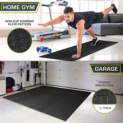 ProsourceFit Puzzle Exercise Mat for Home Gym, Mat for Home Workout Equipment, Floor Padding for Kids, Black, 24 in x 24