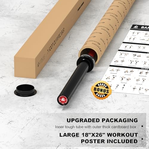 LIONSCOOL Olympic Barbell 7FT for Weightlifting and Powerlifting - 1500lbs Capacity - Strength Training for Squats, Dead