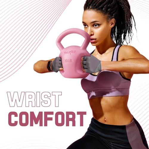 Yes4All Kettlebell, Strength Training Kettlebells for Women, Wide Multi-grip Textured Handle for Home Gym Exercises & Fu