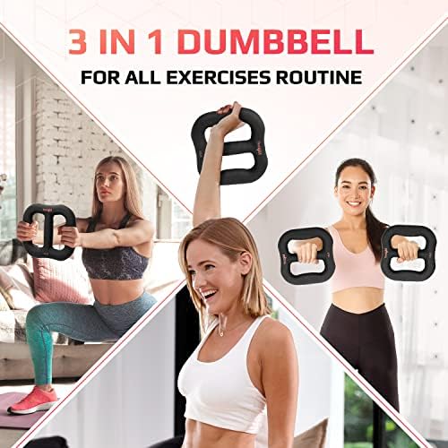 Yes4All 3-in-1 Multifunctional Neoprene Dumbbell, Ergonomic Curve, Black Yes4All Multi-Usage Dumbbell with Solid Core,