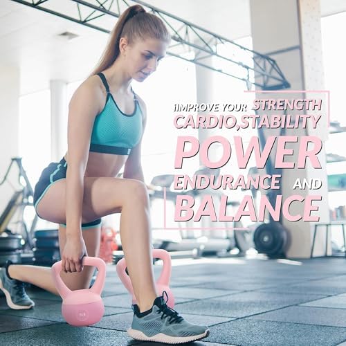 Fitvids Soft Kettlebells - Sea and Iron Sand Filled Weights - Color Coded Soft Vinyl Kettlebells - Multiple Sizes Fitv