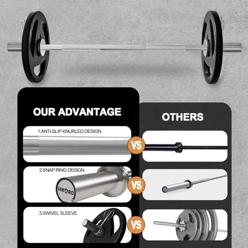 Olympic EZ Curl Barbell Bar 48-inch Curling Bar Fit 2-inch Weight Plates Strength Training Bar Squats Hip Thrusts Bench