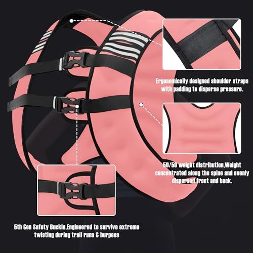 Weighted Vest for Men and Women - 10/15/20lbs - Reflective Stripe - Workout Equipment for Strength Training, Running, Wa