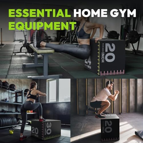 3-in-1 Pro-Duty HIIT Exercise Foam Plyo Box for Fitness Enthusiasts at Home Gym