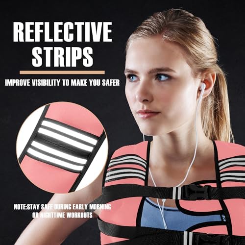 Weighted Vest for Men and Women - 10/15/20lbs - Reflective Stripe - Workout Equipment for Strength Training, Running, Wa