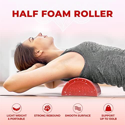 Yes4All High-Density EPP Half Round Back Roller Foam - Yoga, Pilates & Stretching - 12, 18, 24, 36 inch Yes4All High-D