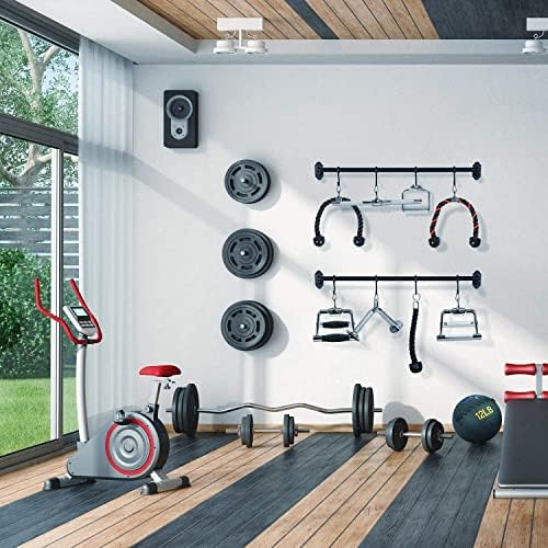 Yes4All Cable Machine Attachment Row Handles Tricep Rope Straight Bar V Bar LAT Pulldown Accessories 880 LB Load for Ho