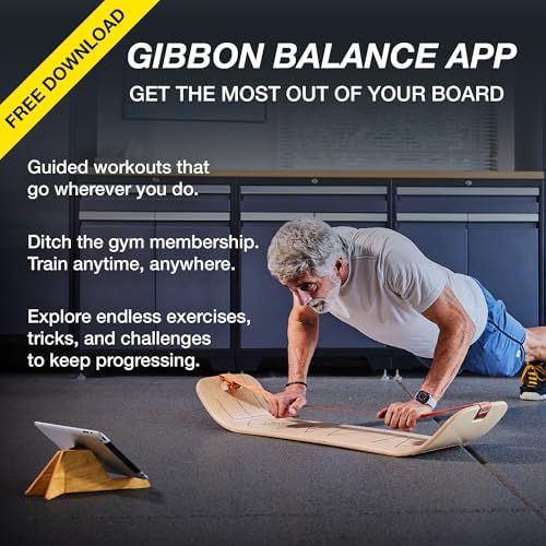 GIBBON SlackBoard Balance Board for Kids & Adults - 1 & 2 Line Option - Core Workout & Standing Desk Exercise Trainer -