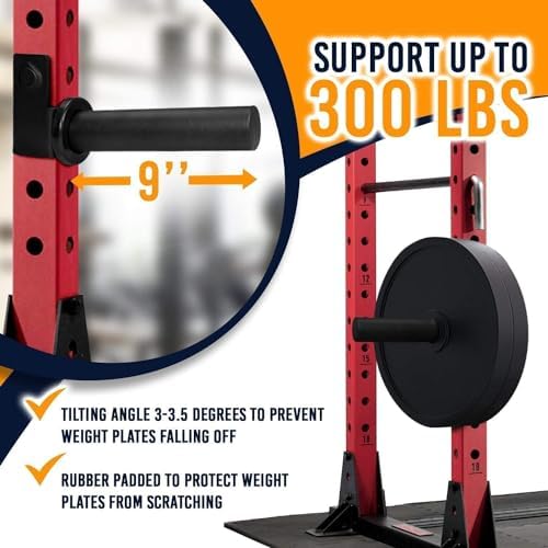 Yes4All Heavy Duty Power Rack J-Hooks & Attachments for 2x2 & 3x3 Power Racks – Ideal for Home Gym Fitness Lovers