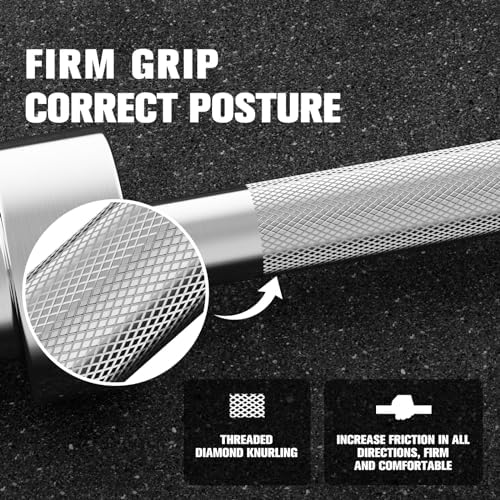 RitFit 7FT Olympic Barbell for Strength and Weightlifting Training - 2 Inch Olympic Bar for Squat, Deadlift, Bench Press