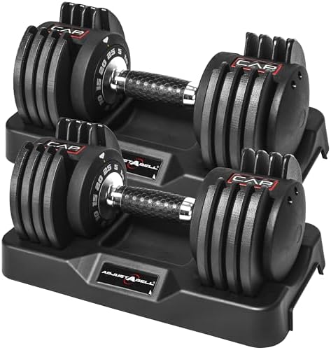 Adjustable Round Dumbbell Weights | CAP Barbell | Multiple Handle Options, Singles & Pairs | 1|5 lb, 25 lb & 55 lb | Gym