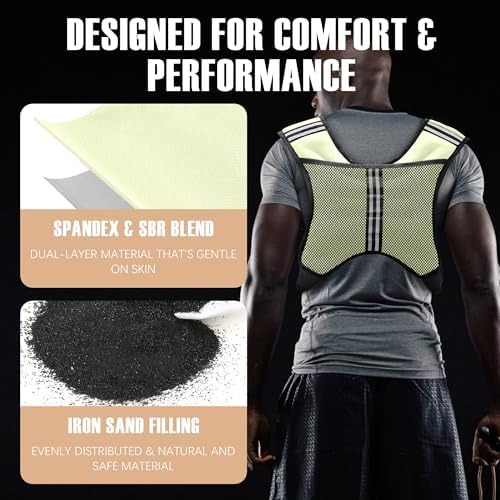 Weighted Vest for Men and Women - 10/15/20lbs - Reflective Stripe - Workout Equipment for Strength Training, Running, Wa