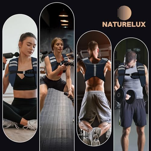Weighted Vest for Men and Women - 10/15/20lbs - Reflective Stripe - Workout Equipment for Strength Training, Running, Wa