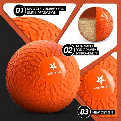 Yes4All Slam Balls, Durable PVC Sand Filled, Core Strengthening Workout Ball for Fitness Enthusiasts at Home Gym