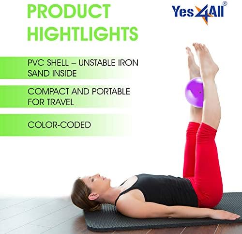 Yes4All Weighted Toning Balls for Exercise and Pilates | Yes4All Soft Medicine Balls for Balance and Flexibility Traini