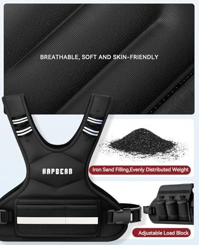 HAPBEAR Adjustable Weighted Vest for Men and Women HAPBEAR Adjustable Weighted Vest for Workout and Strength Training HA