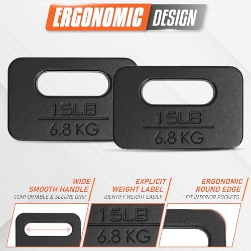 Yes4All Cast Iron Rucking Weight 10 LB for Backpack, Resistance Workout, Hiking Yes4All Cast Iron Rucking Weight 10 LB