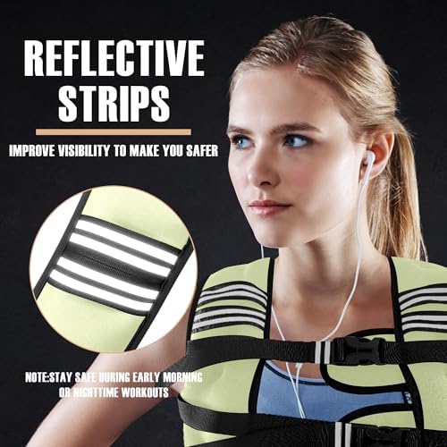 Weighted Vest for Men and Women - 10/15/20lbs - Reflective Stripe - Workout Equipment for Strength Training, Running, Wa