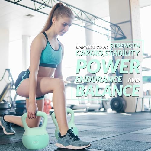 Fitvids Soft Kettlebells - Sea and Iron Sand Filled Weights - Color Coded Soft Vinyl Kettlebells - Multiple Sizes Fitv