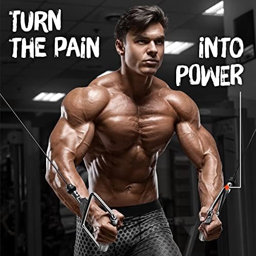 Yes4All Cable Machine Attachment, Double D Handle & Tricep Rope Cable Attachment, Gym Weight Machine Accessories Load 88