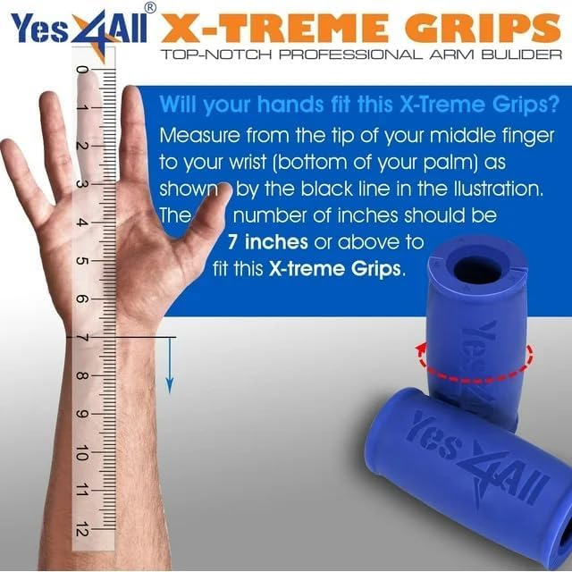 Yes4All Thick Dumbbell Handles Grips, Firm Rubber Barbell Grips for Increasing Forearm Strength and Muscle Building in W