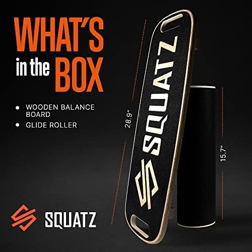 Squatz Wooden Balance Board for Skaters, Hockey, Snowboard, and Surf Enthusiasts to Reduce Fatigue at Adjustable Standi