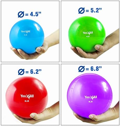 Yes4All Weighted Toning Balls for Exercise and Pilates | Yes4All Soft Medicine Balls for Balance and Flexibility Traini